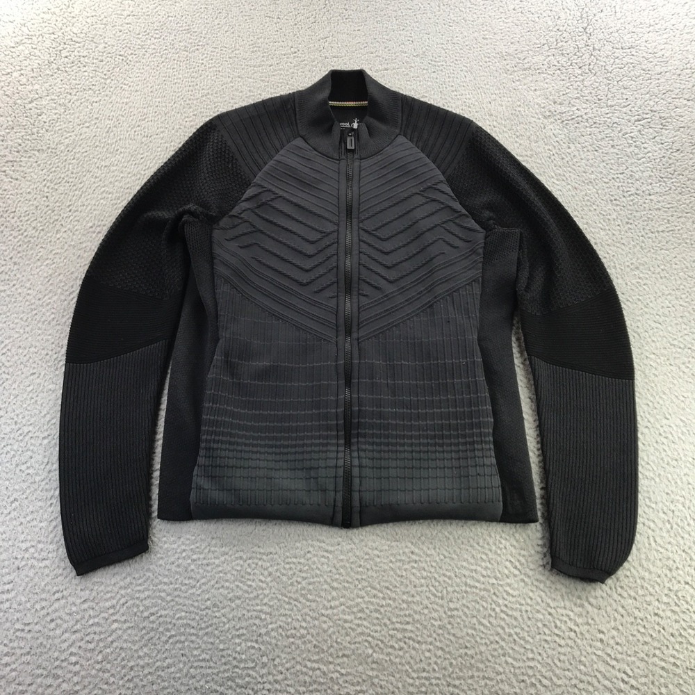 Smartwool Jacket Womens Large Black Intraknit Merino Wool Blend Insulated Hiking